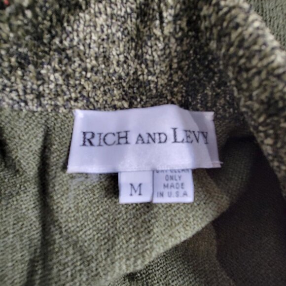 Rich and Levy Womens Medium Green Double Breasted Knit Work Blazer Jacket - Picture 3 of 7